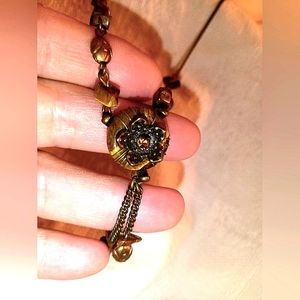 Vintage Signed Tiger Eye Necklace